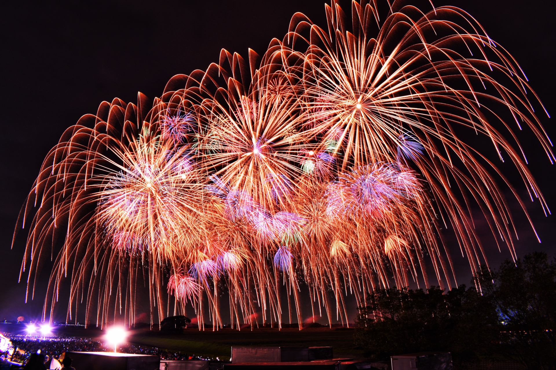 fireworks at night photo